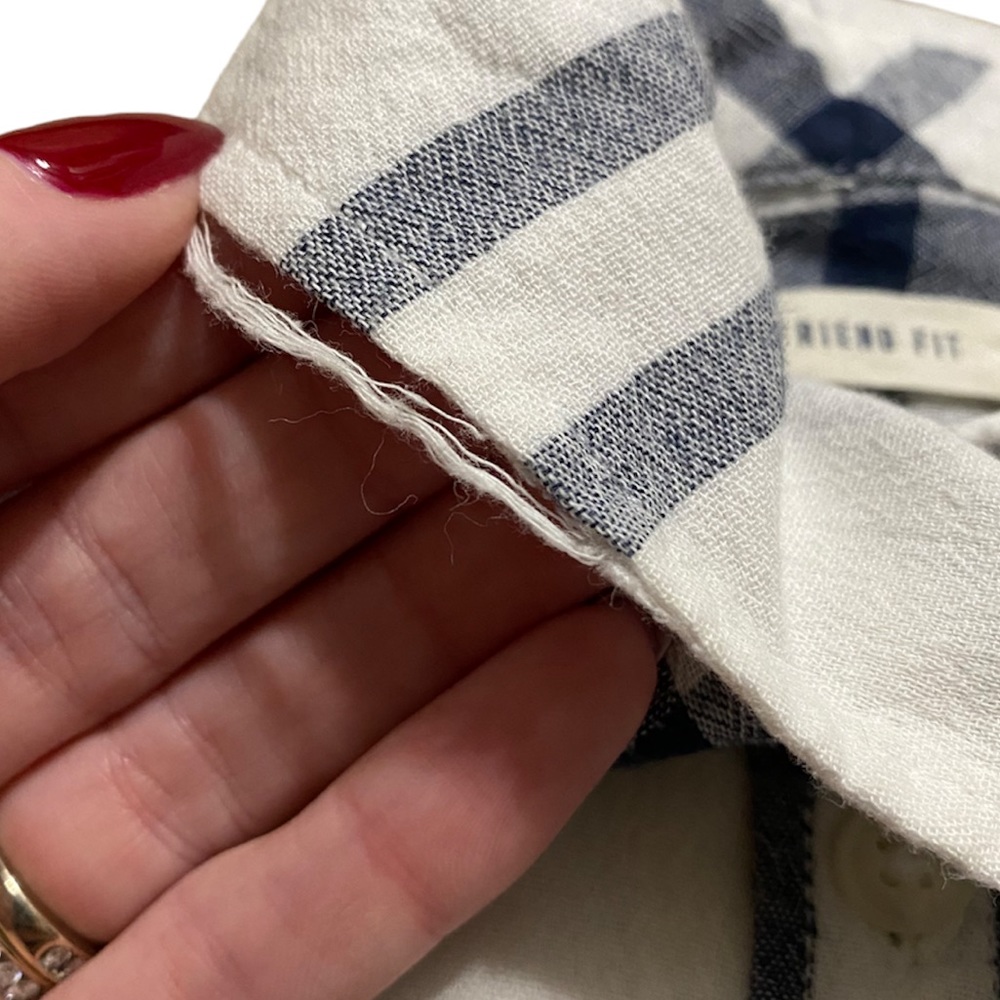 American Eagle Boyfriend Fit Plaid Button Down Shirt - Picture 7 of 8